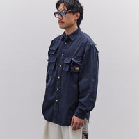 Kapital Nugget-Pocket Fish Shirt, Navy