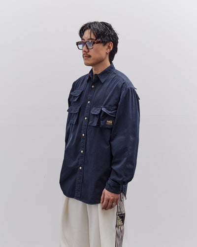 Kapital Nugget-Pocket Fish Shirt, Navy