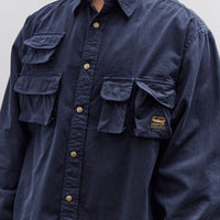 Kapital Nugget-Pocket Fish Shirt, Navy