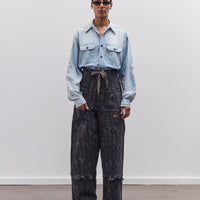 Kapital 12oz MAGPIE Denim W-Knee Easy Baggy Pants, BLKxBLK