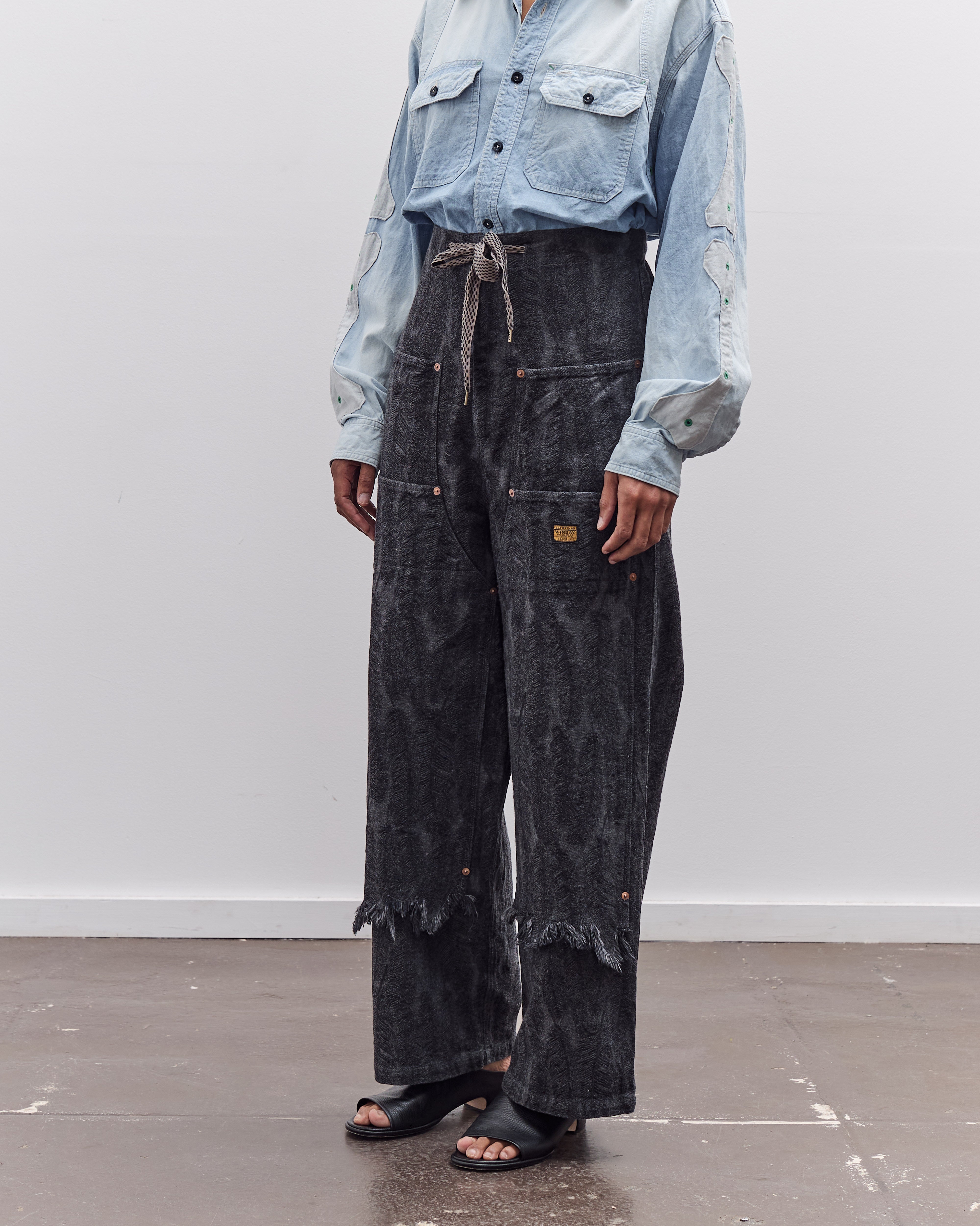 12oz MAGPIE Denim W-Knee Easy Baggy Pants, BLKxBLK – Glasswing