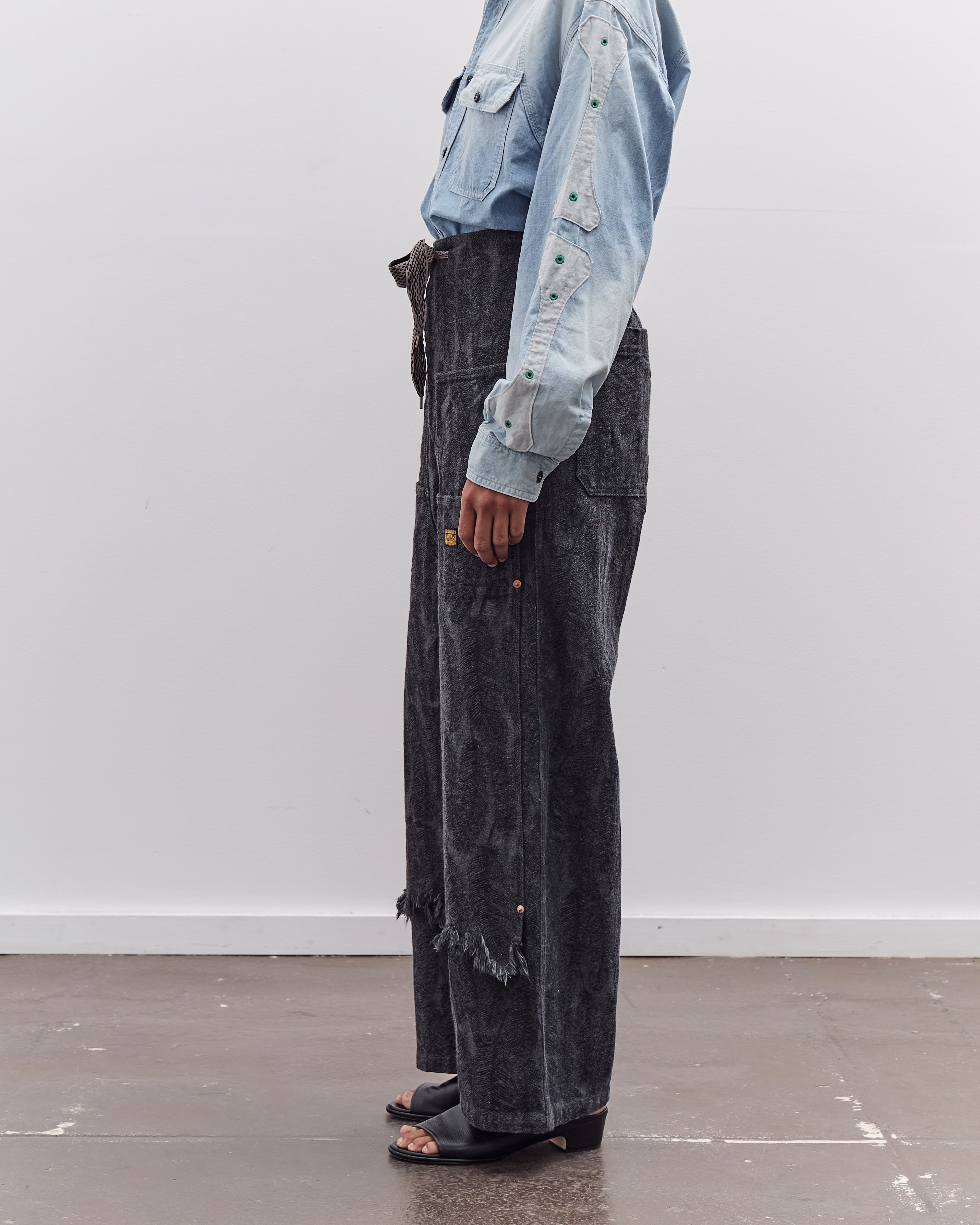Kapital 12oz MAGPIE Denim W-Knee Easy Baggy Pants, BLKxBLK – Glasswing