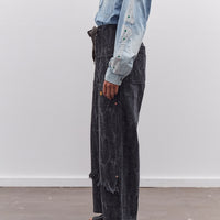 Kapital 12oz MAGPIE Denim W-Knee Easy Baggy Pants, BLKxBLK