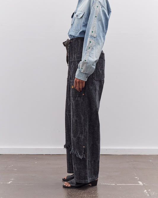 Kapital 12oz MAGPIE Denim W-Knee Easy Baggy Pants, BLKxBLK