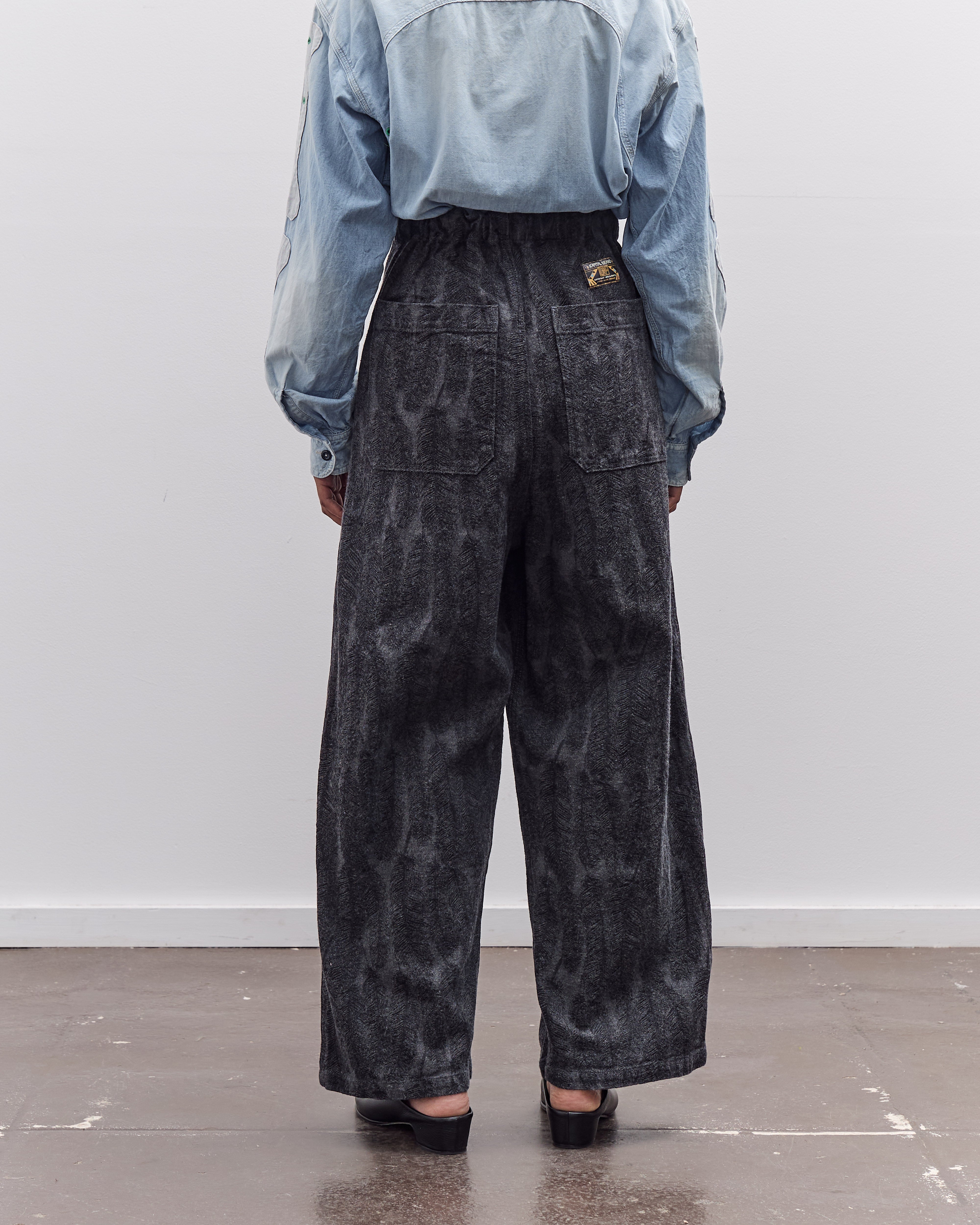 Kapital 12oz MAGPIE Denim W-Knee Easy Baggy Pants, BLKxBLK – Glasswing