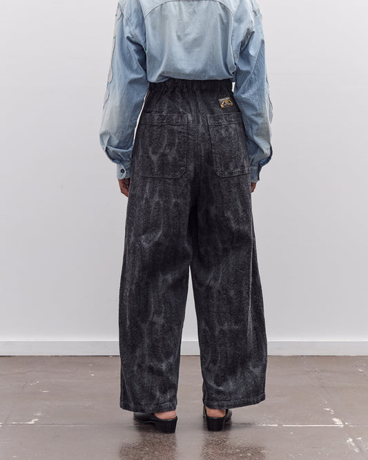 Kapital 12oz MAGPIE Denim W-Knee Easy Baggy Pants, BLKxBLK