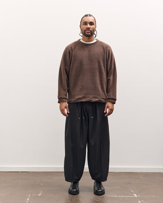 Kapital Reverse Fleece Big Crew Sweatshirt, Brown