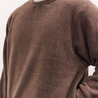 Kapital Reverse Fleece Big Crew Sweatshirt, Brown
