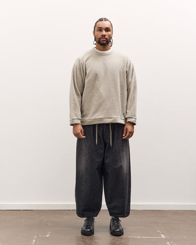 Kapital Reverse Fleece Big Crew Sweatshirt, Natural