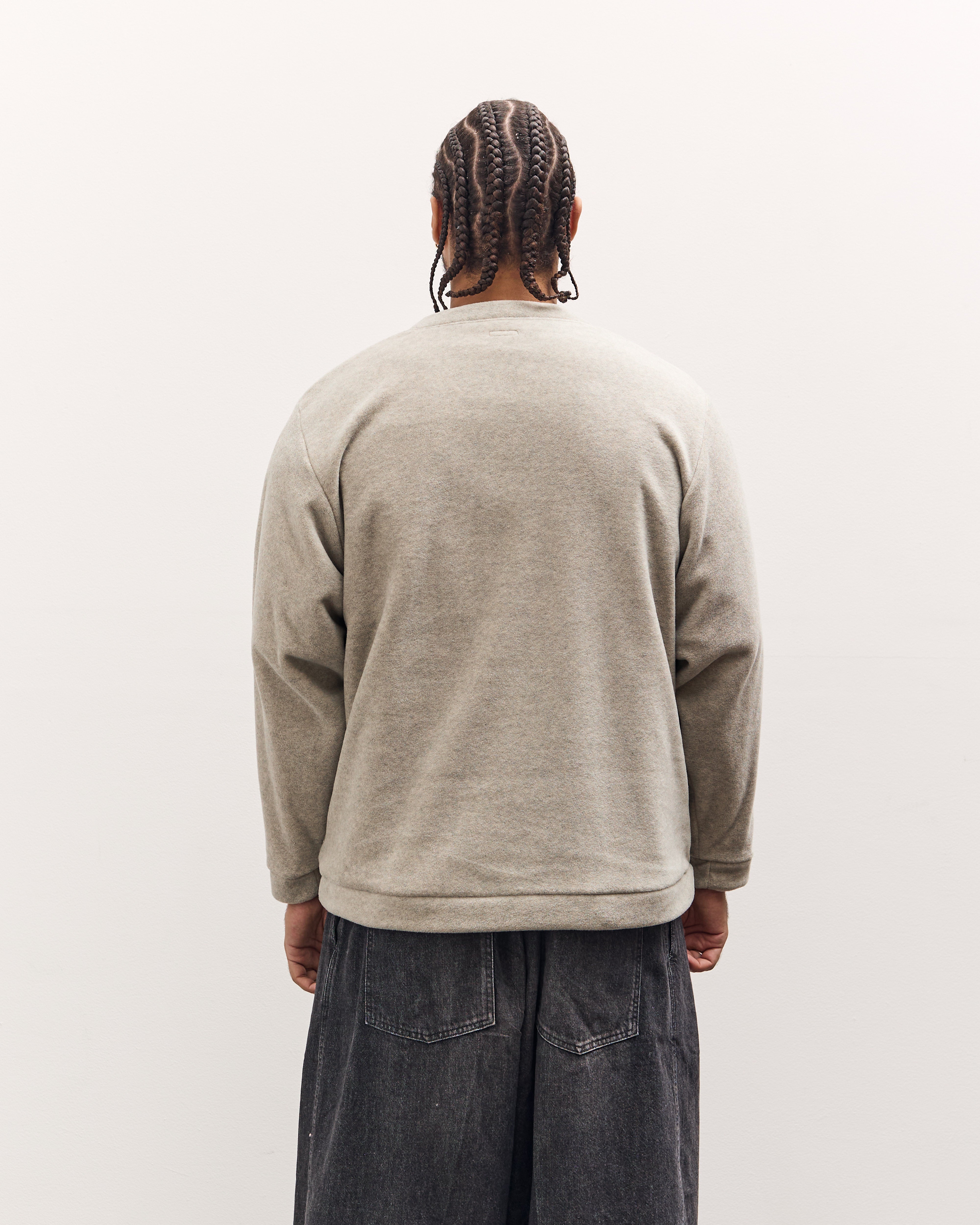 Kapital Reverse Fleece Big Crew Sweatshirt, Natural – Glasswing