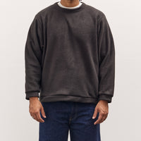 Kapital Reverse Fleece Big Crew Sweatshirt, Black