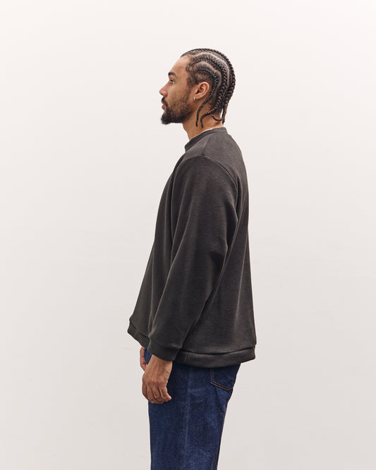 Kapital Reverse Fleece Big Crew Sweatshirt, Black