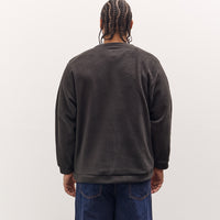 Kapital Reverse Fleece Big Crew Sweatshirt, Black