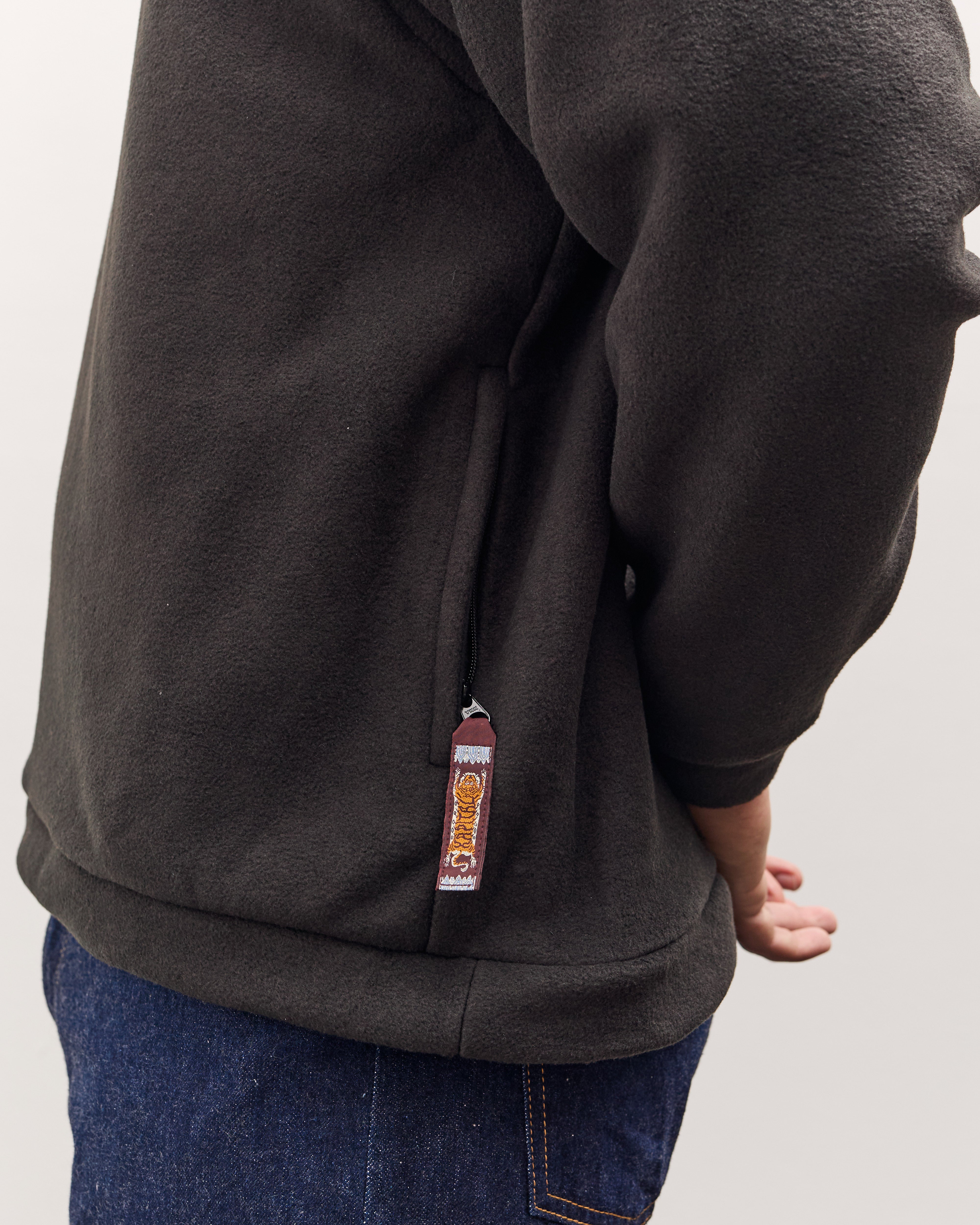 Kapital Reverse Fleece Big Crew Sweatshirt, Black – Glasswing