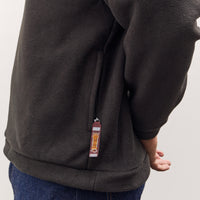 Kapital Reverse Fleece Big Crew Sweatshirt, Black