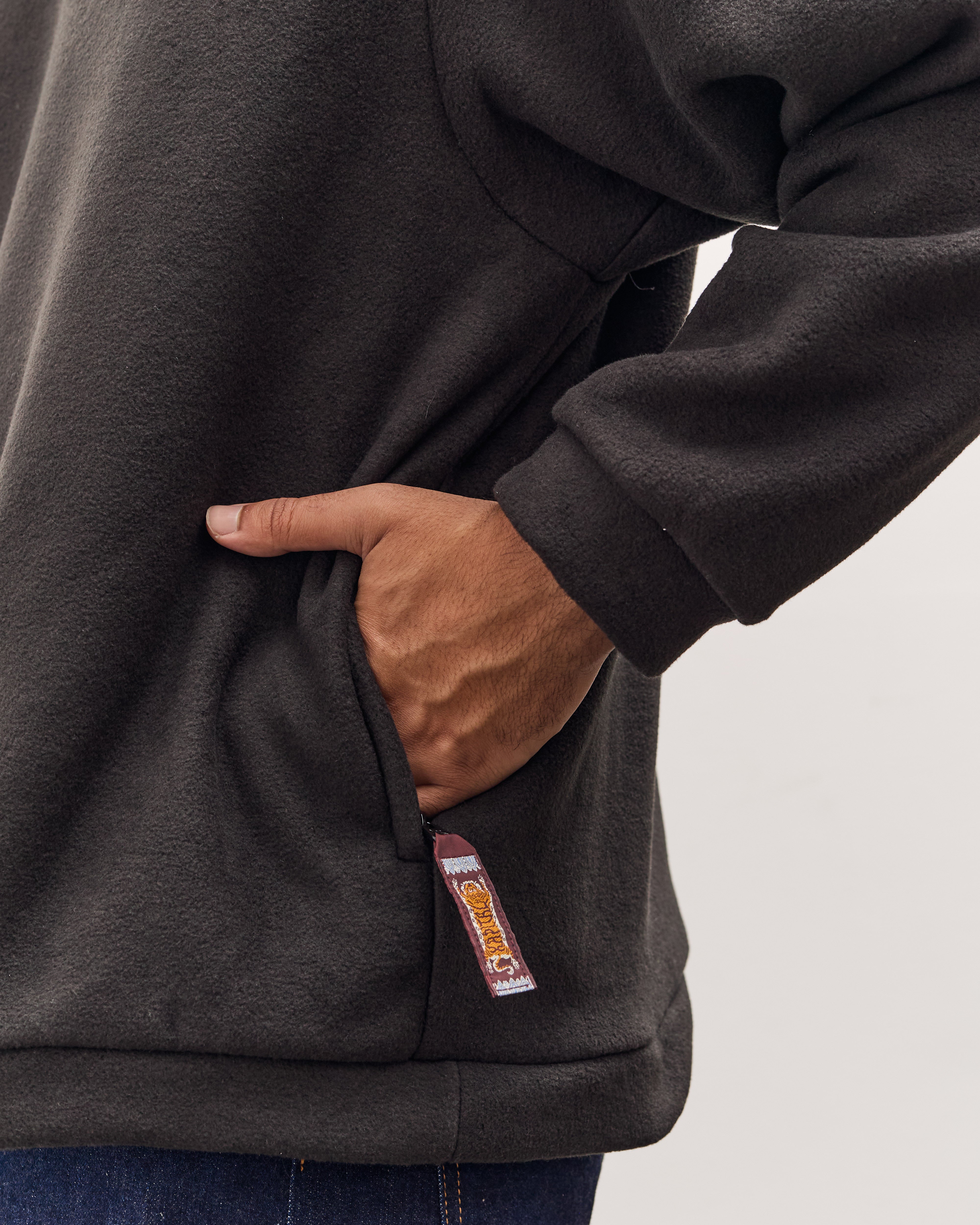 Kapital Reverse Fleece Big Crew Sweatshirt, Black – Glasswing