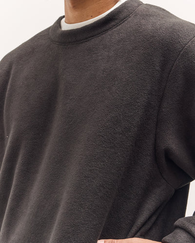 Kapital Reverse Fleece Big Crew Sweatshirt, Black