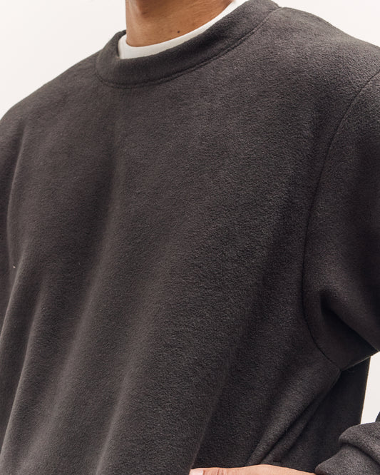 Kapital Reverse Fleece Big Crew Sweatshirt, Black