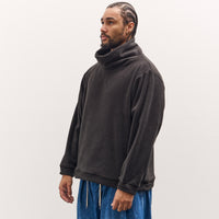 Kapital Reverse Fleece Big High Neck Sweatshirt, Black