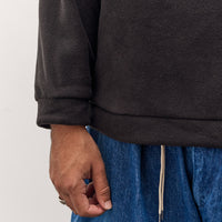 Kapital Reverse Fleece Big High Neck Sweatshirt, Black