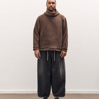 Kapital Reverse Fleece Big High Neck Sweatshirt, Brown