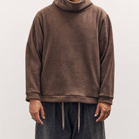 Kapital Reverse Fleece Big High Neck Sweatshirt, Brown