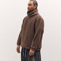 Kapital Reverse Fleece Big High Neck Sweatshirt, Brown
