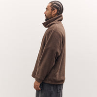 Kapital Reverse Fleece Big High Neck Sweatshirt, Brown