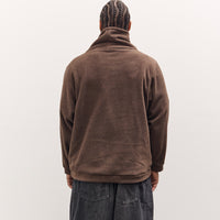 Kapital Reverse Fleece Big High Neck Sweatshirt, Brown