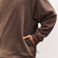 Kapital Reverse Fleece Big High Neck Sweatshirt, Brown