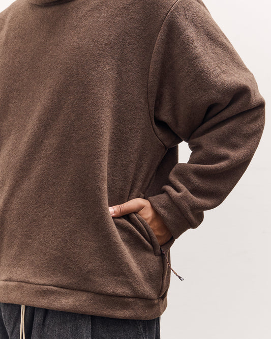 Kapital Reverse Fleece Big High Neck Sweatshirt, Brown