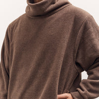 Kapital Reverse Fleece Big High Neck Sweatshirt, Brown