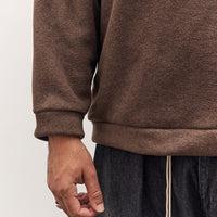 Kapital Reverse Fleece Big High Neck Sweatshirt, Brown