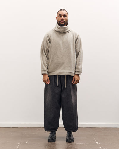 Kapital Reverse Fleece Big High Neck Sweatshirt, Natural