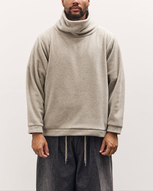 Kapital Reverse Fleece Big High Neck Sweatshirt, Natural