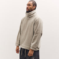 Kapital Reverse Fleece Big High Neck Sweatshirt, Natural