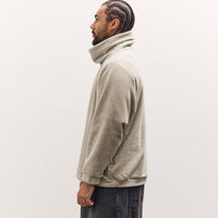 Kapital Reverse Fleece Big High Neck Sweatshirt, Natural