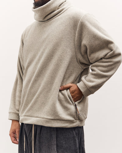 Kapital Reverse Fleece Big High Neck Sweatshirt, Natural