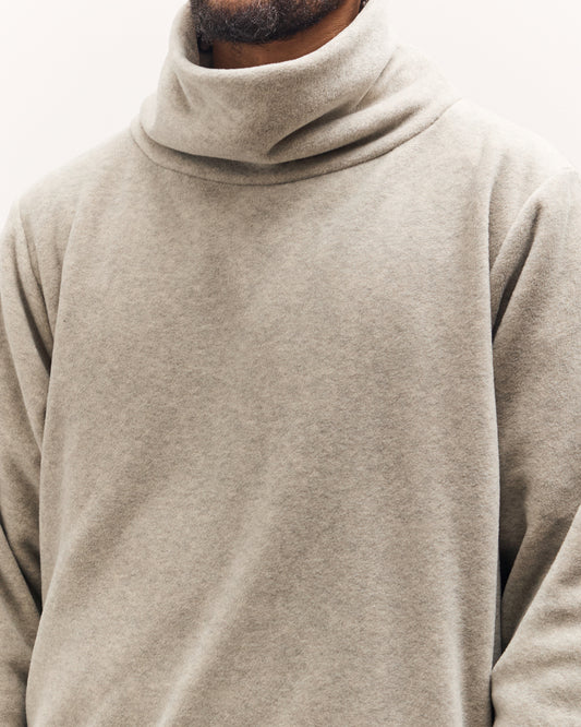 Kapital Reverse Fleece Big High Neck Sweatshirt, Natural