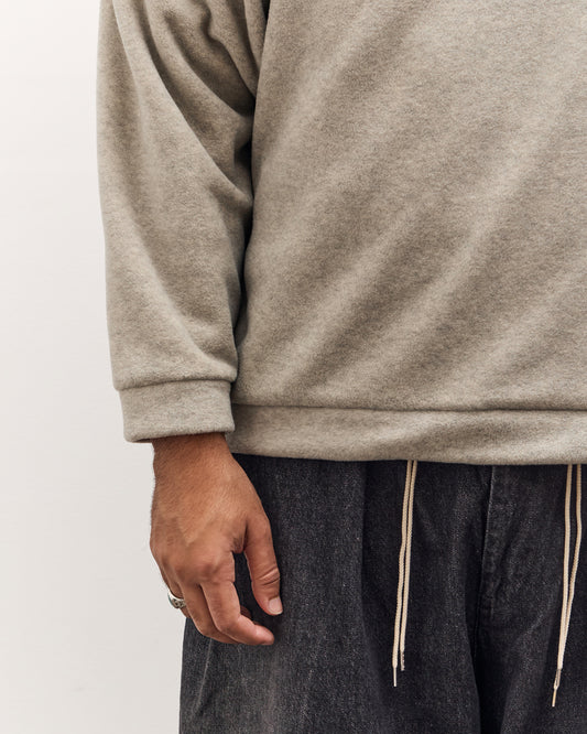 Kapital Reverse Fleece Big High Neck Sweatshirt, Natural