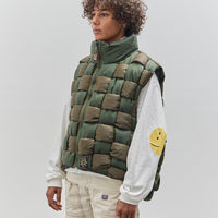 Kapital Ripstop Nylon Keel Weaving Vest, Khaki