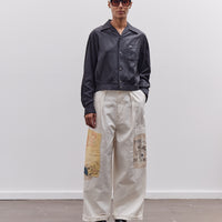 Kapital Rough-Face Twill FATIGUE Baggy Pants (RUSHWEEK Remake), Ecru