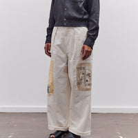 Kapital Rough-Face Twill FATIGUE Baggy Pants (RUSHWEEK Remake), Ecru