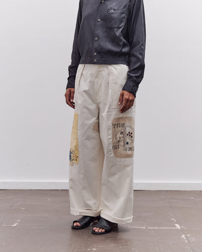 Kapital Rough-Face Twill FATIGUE Baggy Pants (RUSHWEEK Remake), Ecru