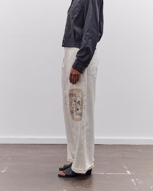 Kapital Rough-Face Twill FATIGUE Baggy Pants (RUSHWEEK Remake), Ecru