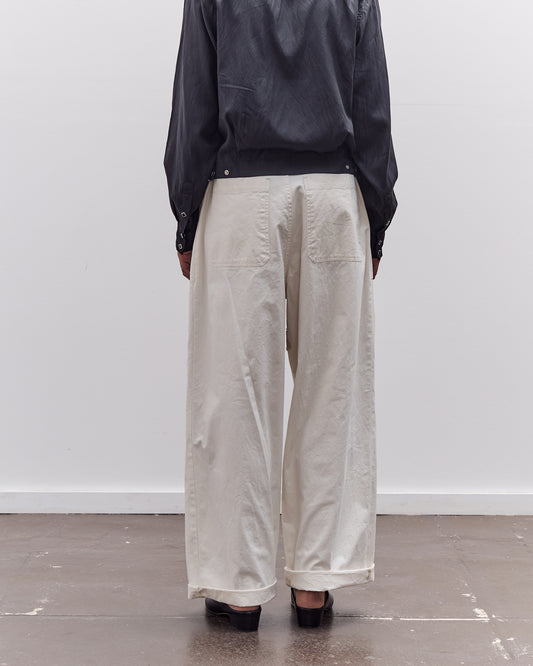 Kapital Rough-Face Twill FATIGUE Baggy Pants (RUSHWEEK Remake), Ecru