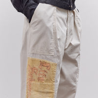 Kapital Rough-Face Twill FATIGUE Baggy Pants (RUSHWEEK Remake), Ecru