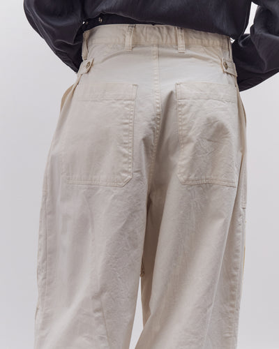 Kapital Rough-Face Twill FATIGUE Baggy Pants (RUSHWEEK Remake), Ecru