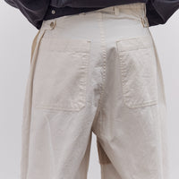 Kapital Rough-Face Twill FATIGUE Baggy Pants (RUSHWEEK Remake), Ecru