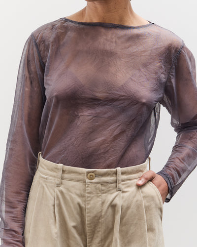 Kapital Sheer Jersey DIP-DYE Boat-Neck Long Sleeve T, Purple